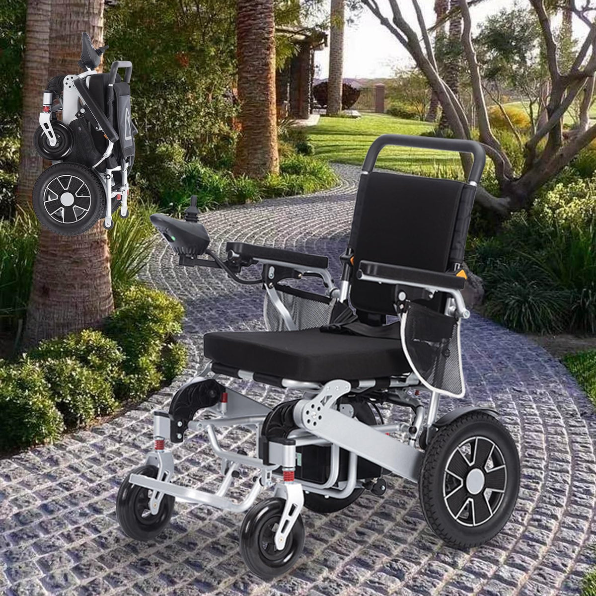 Lightweight Folding Electric Wheelchair with 20 Miles Range D17383