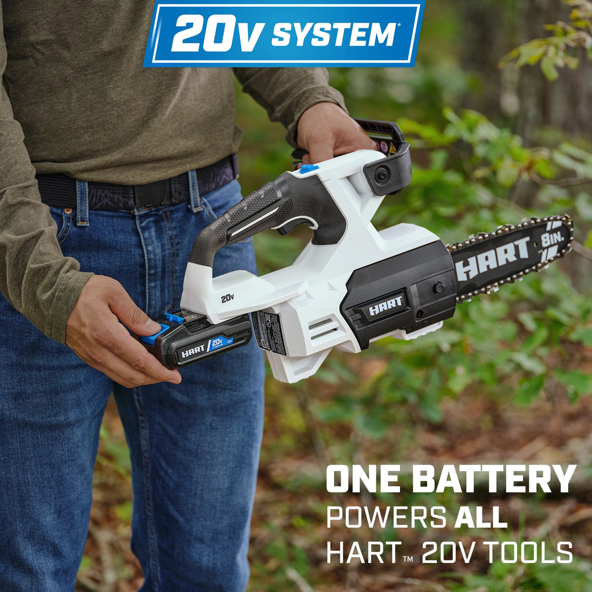 20-Volt 8-inch Battery-Powered Pruning Chainsaw Kit with 2.0Ah Lithium-Ion Battery I20587