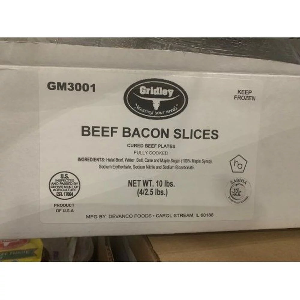 Sliced Halal Beef Bacon, 2.5 Pound U355991
