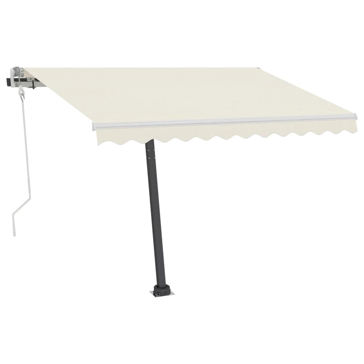 Manual Retractable Awning with LED Outdoor Canopy Sunshade Shelter Cream 118.1 x 98.4 Inches C93150