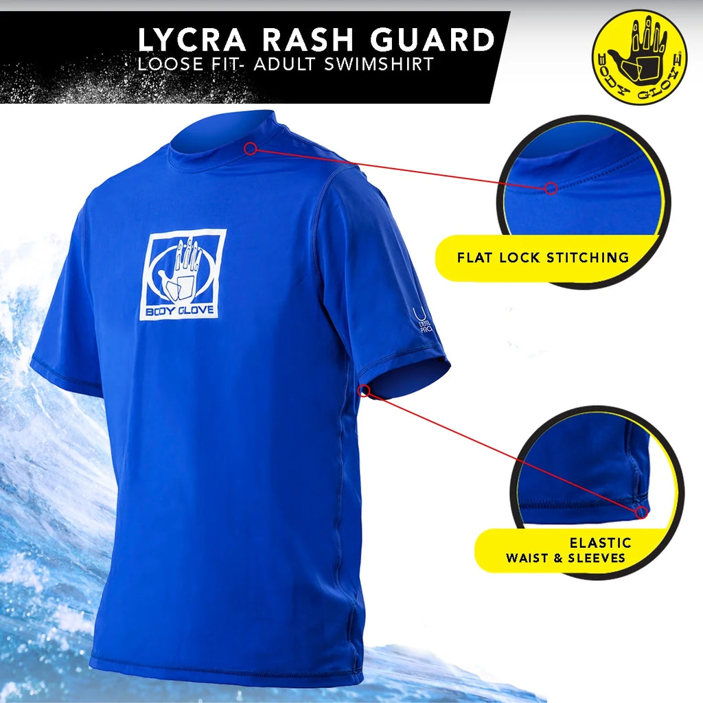 Blue Loose Fit Rash Guard Swimshirt O53287