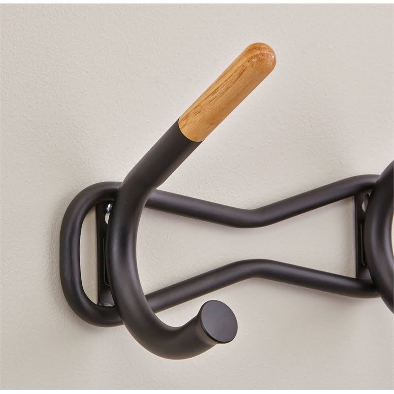 6 Hook Black Coat Wall Rack K9455