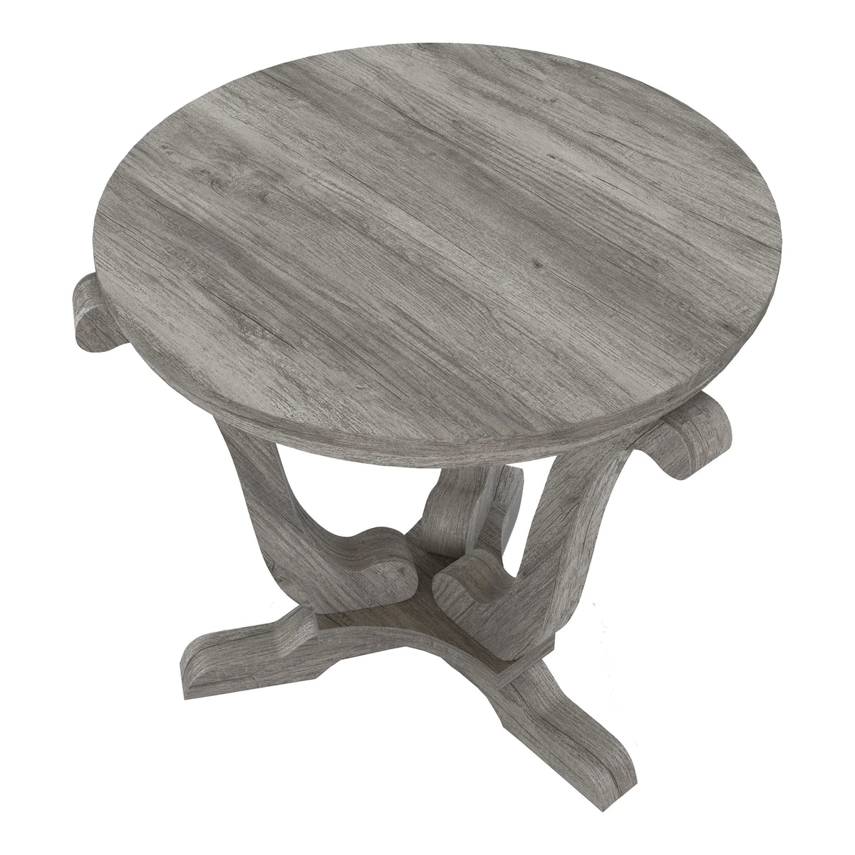 Round Wood Vintage Gray Oak End Table T84950
