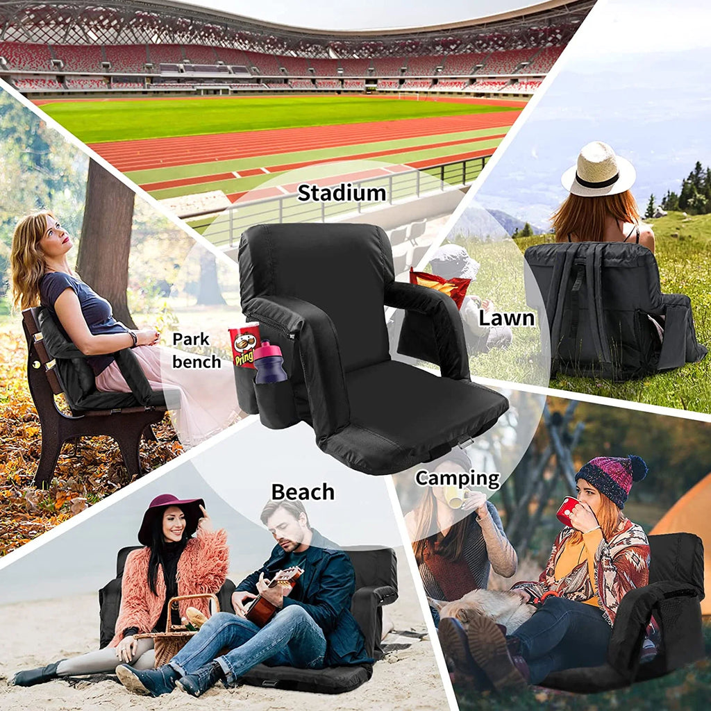 21" Wide Folding Stadium Seat with Back Support, 2 Pack O1975