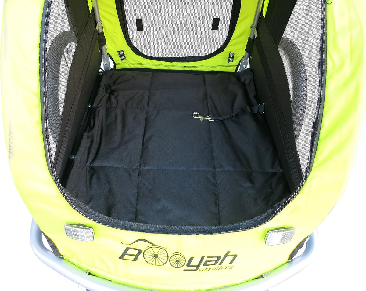 Large Pet Bike Trailer Dog Stroller with Shocks Green Yellow E601