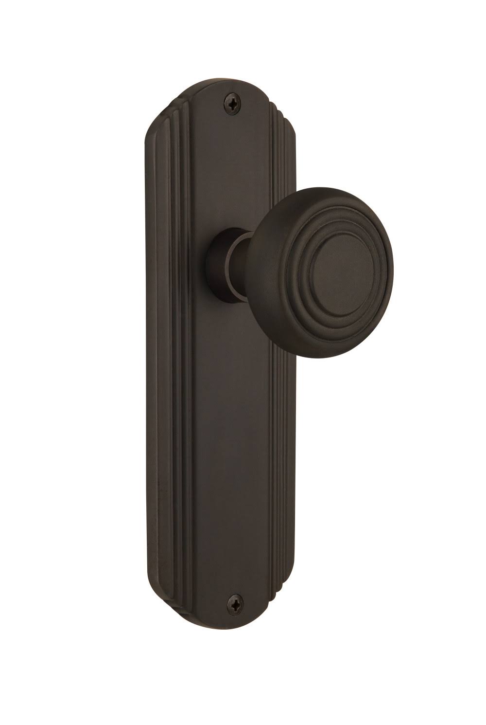 Deco Passage Door Knob, Oil-Rubbed Bronze J626926