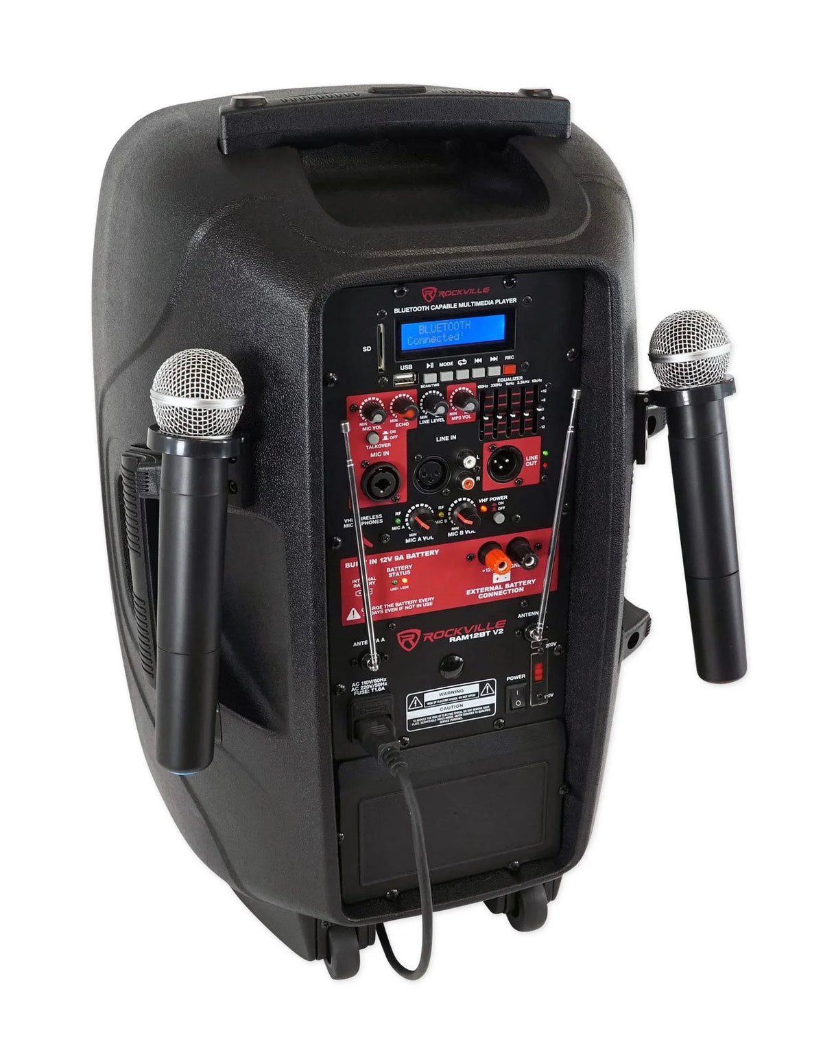 12" Rechargeable Powered 600W DJ PA Speaker with Bluetooth H9551