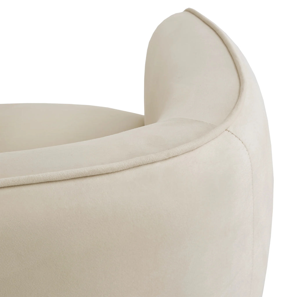 Beige Velvet Upholstered Accent Chair V623206