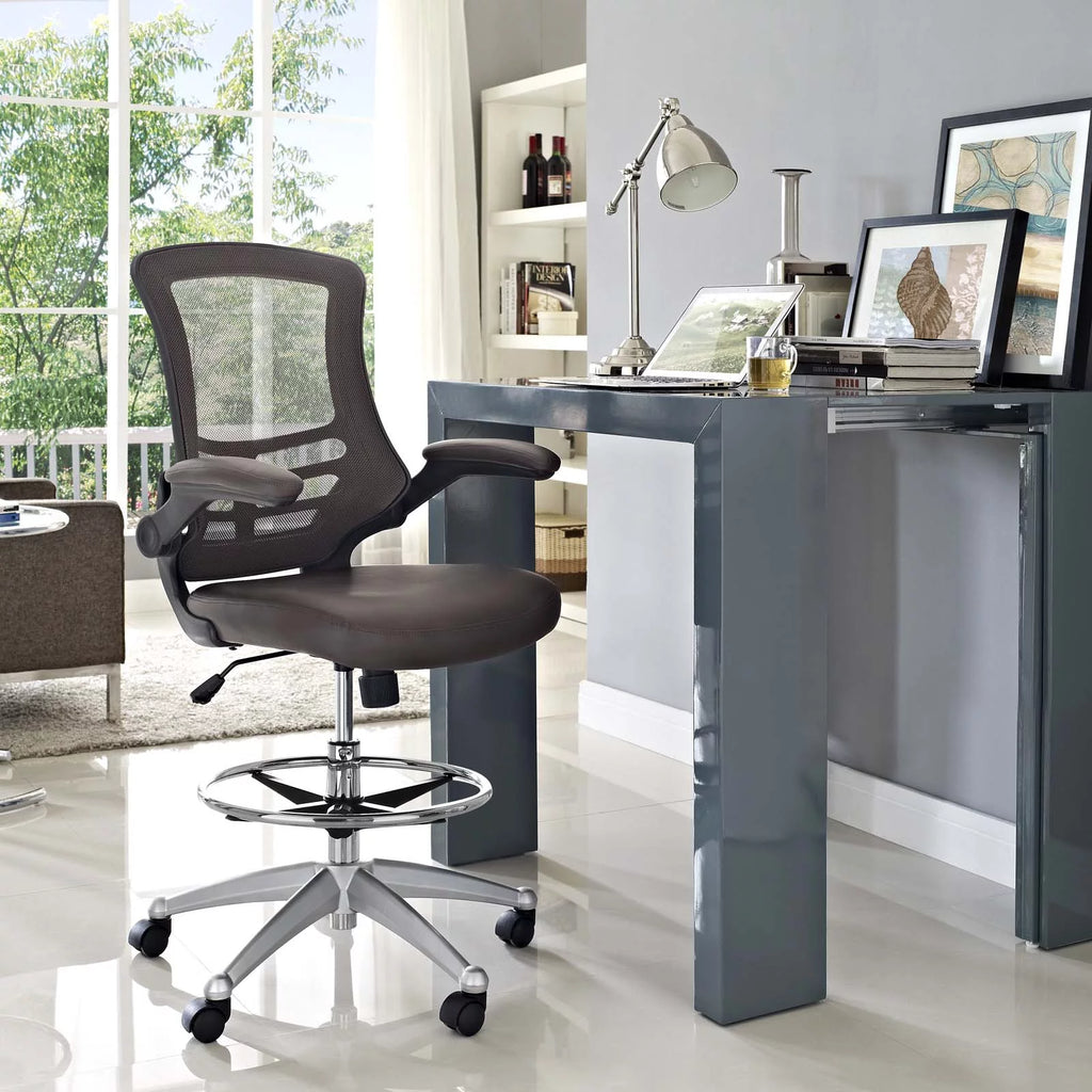 Brown Vinyl Drafting Chair Q469460