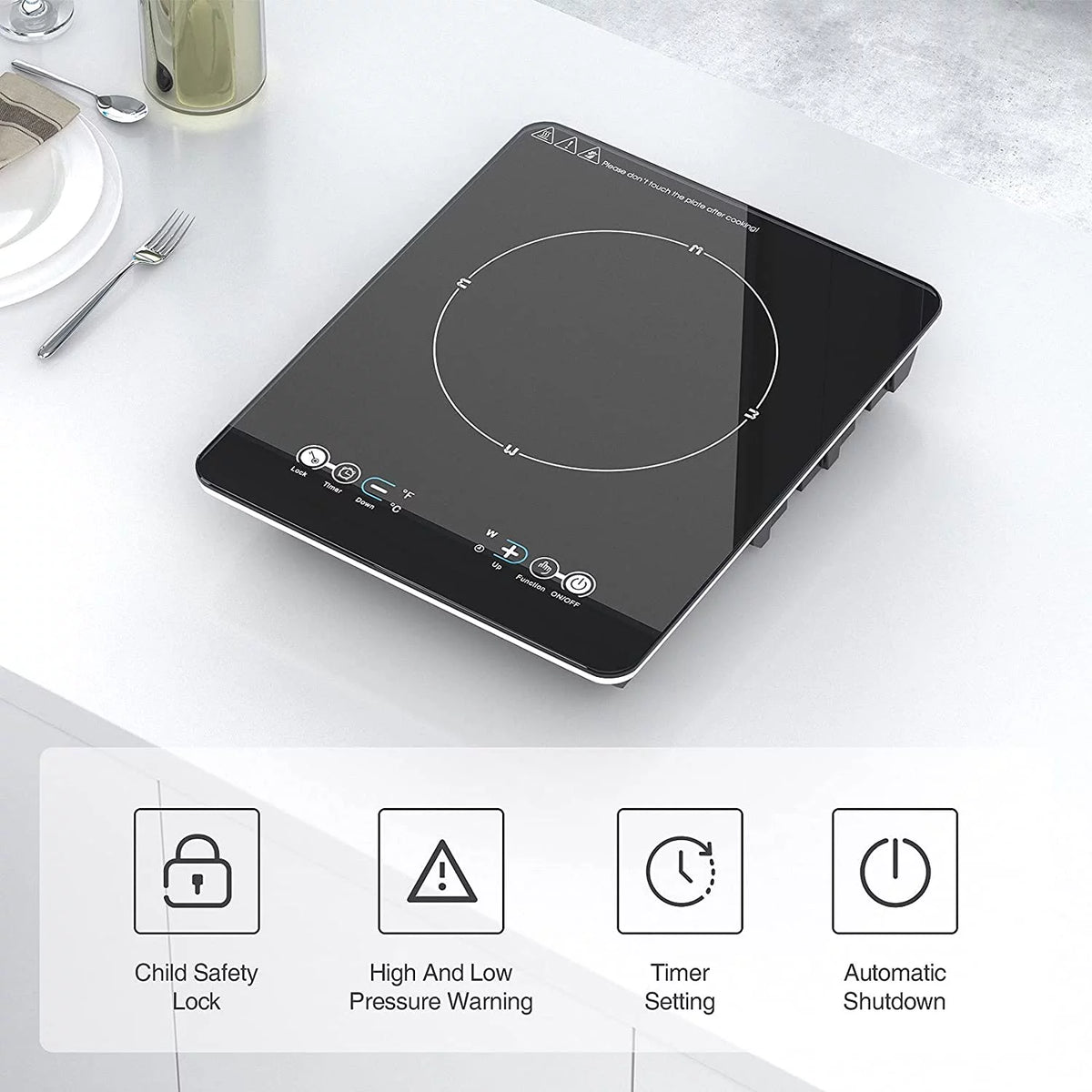 Portable Induction Cooktop Single Burner 1800W 120V with Plug R7309