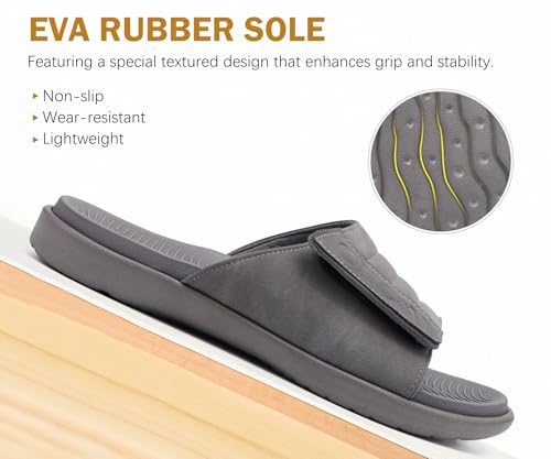 Mens Open Toe Athletic Sport Slides with Arch Support L583468