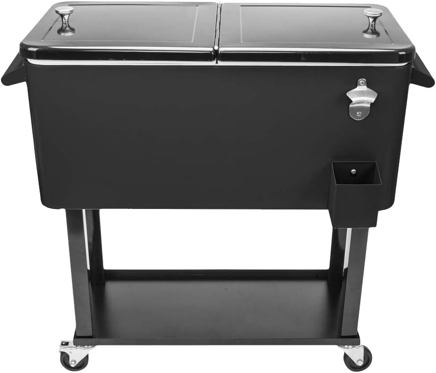 80 Quart Rolling Ice Chest with Shelf M604