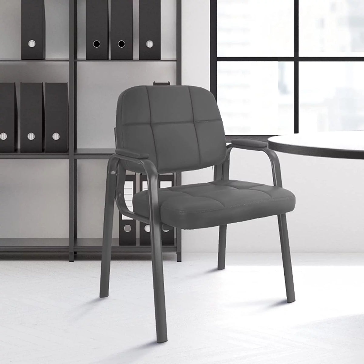Guest Chair with Bonded Leather Padded Arm Rest X39117