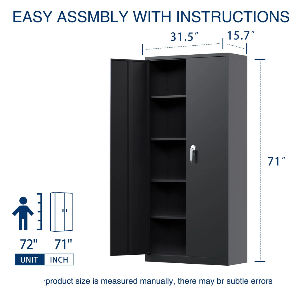 Metal Storage Cabinet with Doors and Shelves B47441