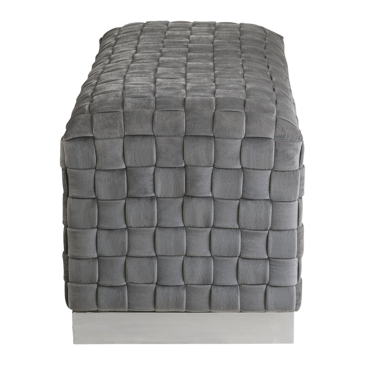 Gray & Silver Upholstered Bedroom Bench V5824