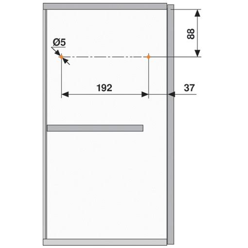 20L2500.N5 AVENTOS HL Face Frame Cabinet Lift Mechanism Set Zinc Plated D842