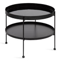 Black 26 Inch Round Two-Tier Coffee Table E928176