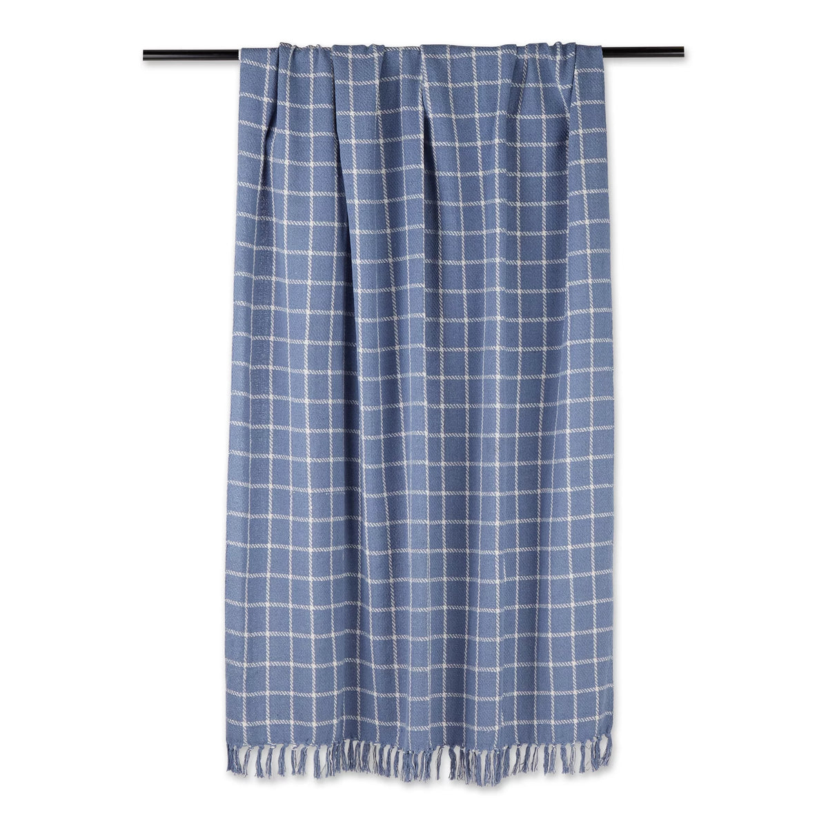 Stonewash Blue Checked Plaid Throw V531