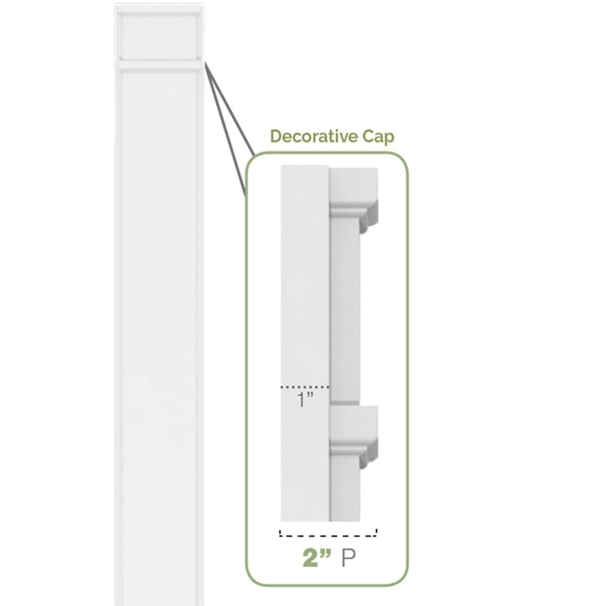 Plain PVC Pilaster with Standard Capital & Base (Pair) H353