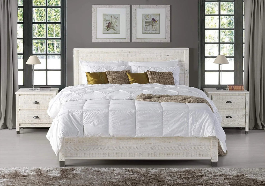 Queen Size White Platform Bed P54395