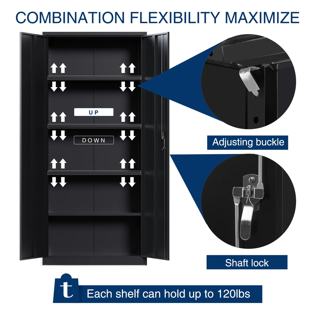 Metal Storage Cabinet with Doors and Shelves B47441