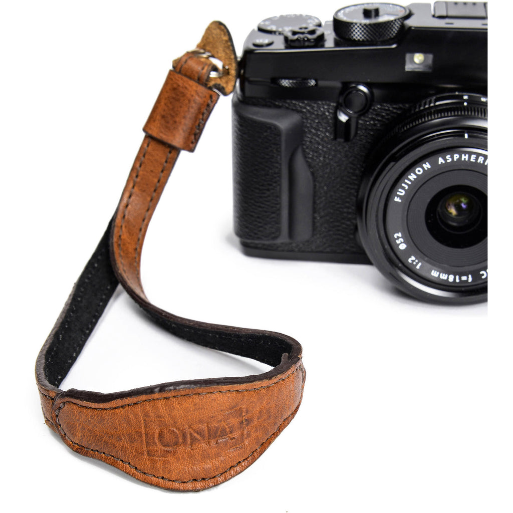 Antique Cognac Leather Camera Wrist Strap F210683