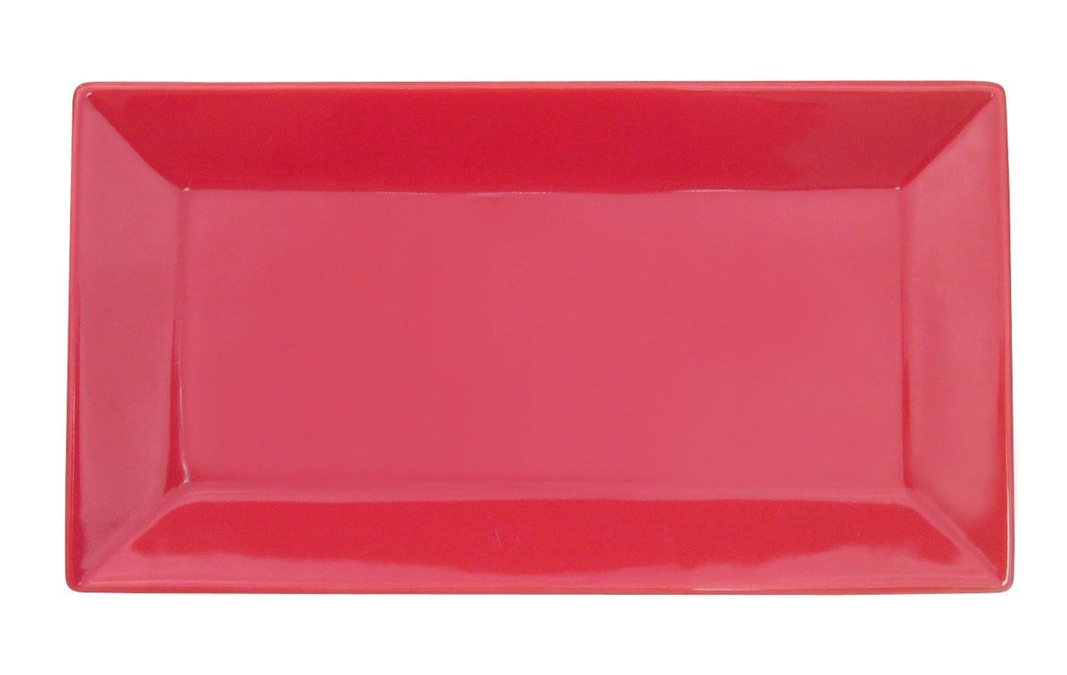 Red Stoneware Rectangular Platter, Box of 12 Z826083