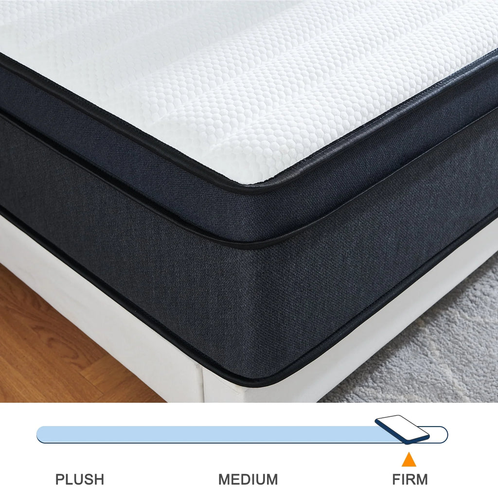 Queen 10 inch Medium Firm Hybrid Innerspring Mattress Y576643
