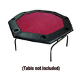 Red 48 inch Folding Octagon Poker Tabletop with Cup Holders and Padded Rail X283