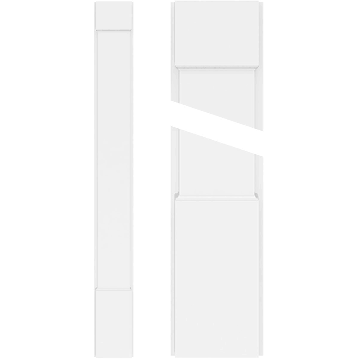 Plain PVC Pilaster with Standard Capital & Base (Pair) H353