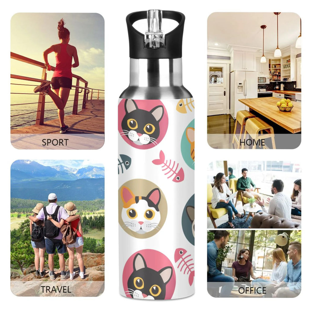 Stainless Steel Insulated Water Bottle with Straw Lid S486