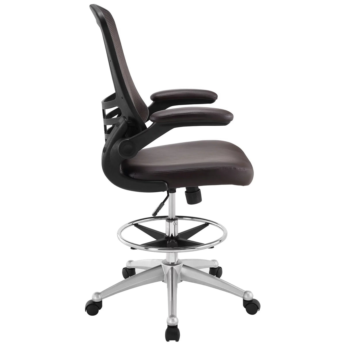 Brown Vinyl Drafting Chair Q469460