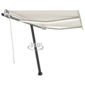 Manual Retractable Awning with LED Outdoor Canopy Sunshade Shelter Cream 118.1 x 98.4 Inches C93150