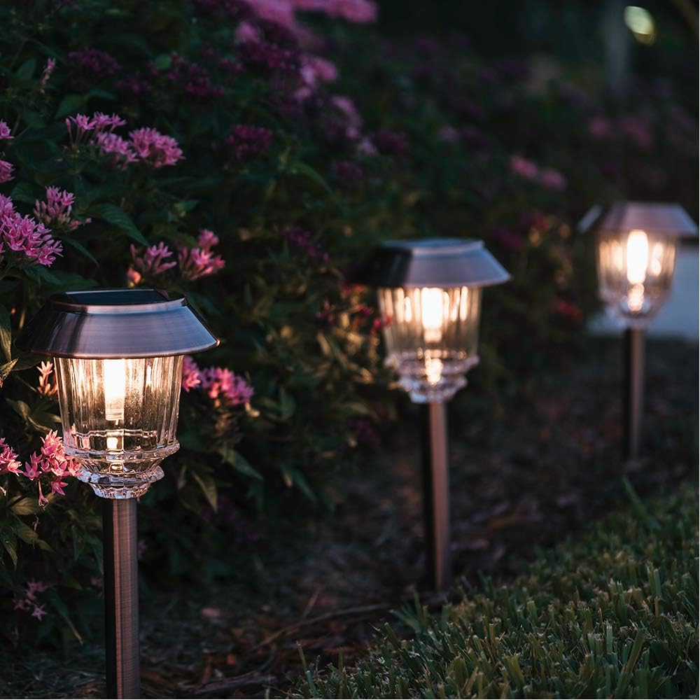 4 Pack Solar Pathway Lights Outdoor Waterproof IP65 Warm White LED Z867