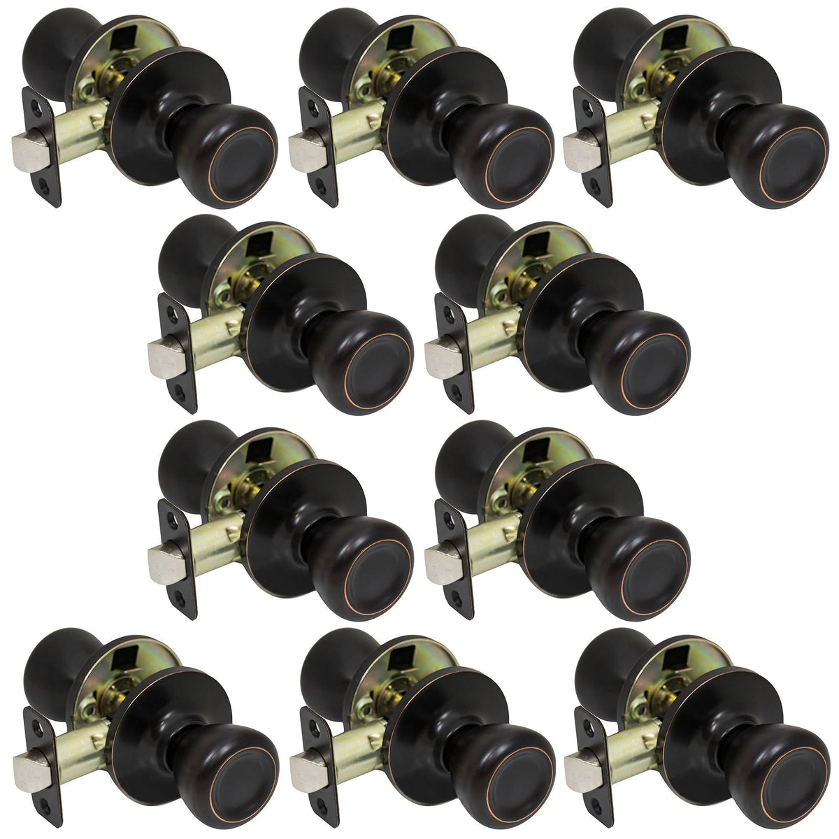 10 Pack Oil Rubbed Bronze Door Knobs I954