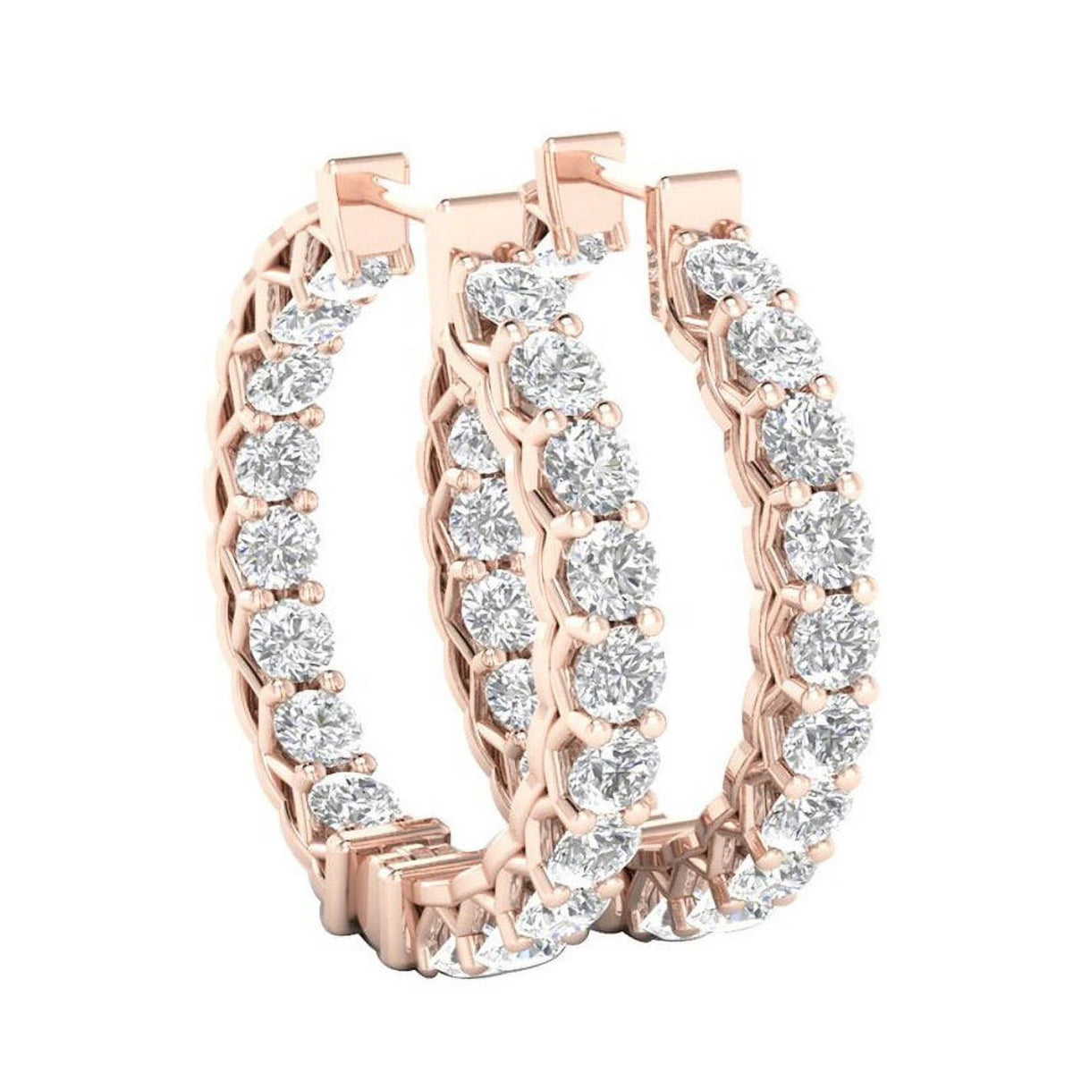 14K Rose Gold Hoop Earrings H8962