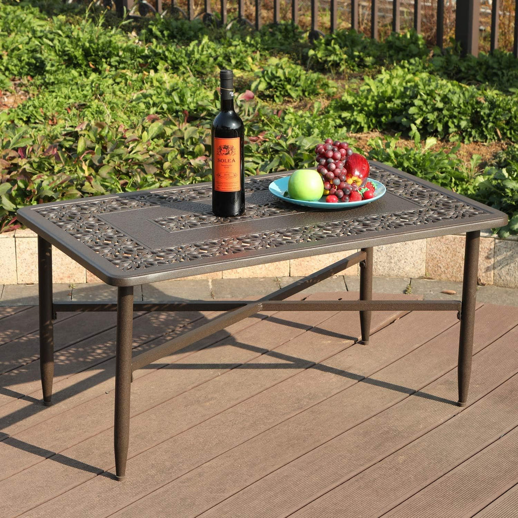 Rectangle Cast Aluminum Patio Coffee Table Z484