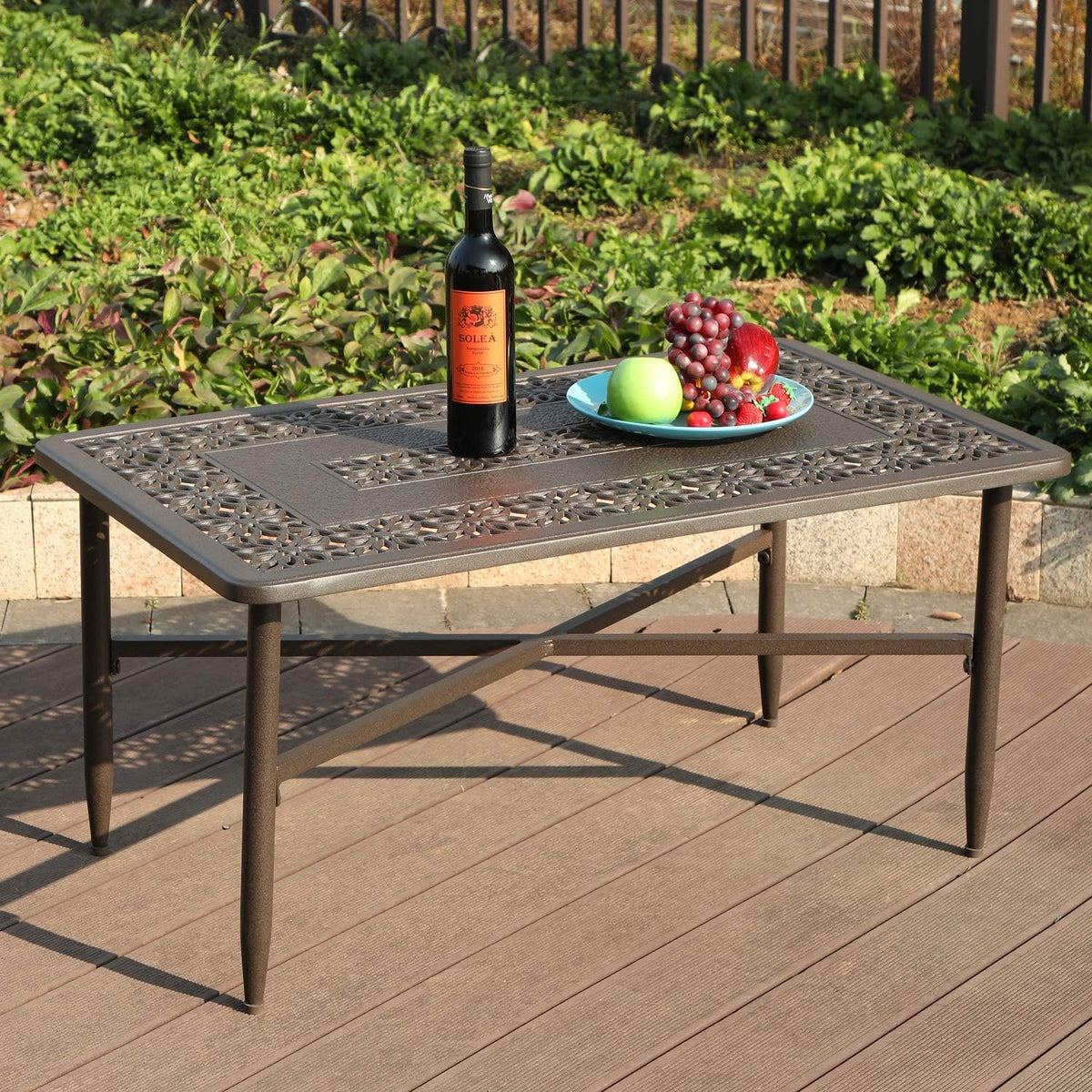 Rectangle Cast Aluminum Patio Coffee Table Z484
