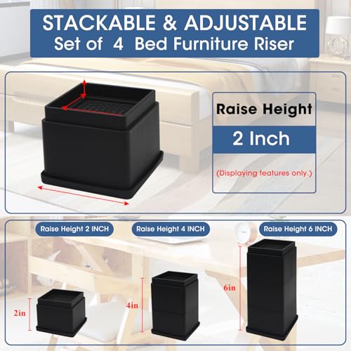 Set of 8 Adjustable Bed Risers 2 inch A209780