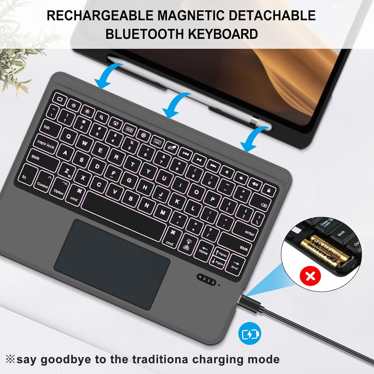 Leather Folio Case with Keyboard for iPad Pro 12.9 inch H6573