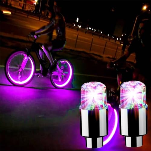6 Pcs LED Car Wheel Valve Dust Cap Lights Y222810