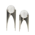 Silver Crystal Ball Statues with Stand 2ct D45557