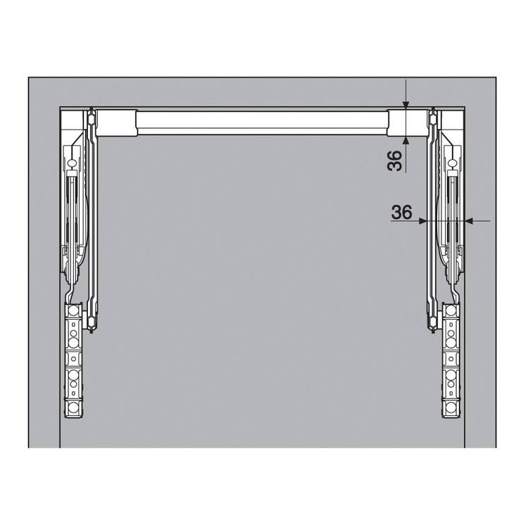 20L2500.N5 AVENTOS HL Face Frame Cabinet Lift Mechanism Set Zinc Plated D842