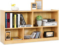Natural Wooden 2 Tier 5 Cube Bookcase Y228