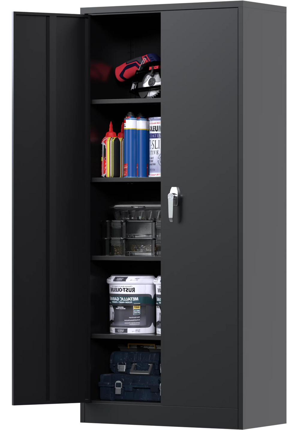Metal Storage Cabinet with Doors and Shelves B47441