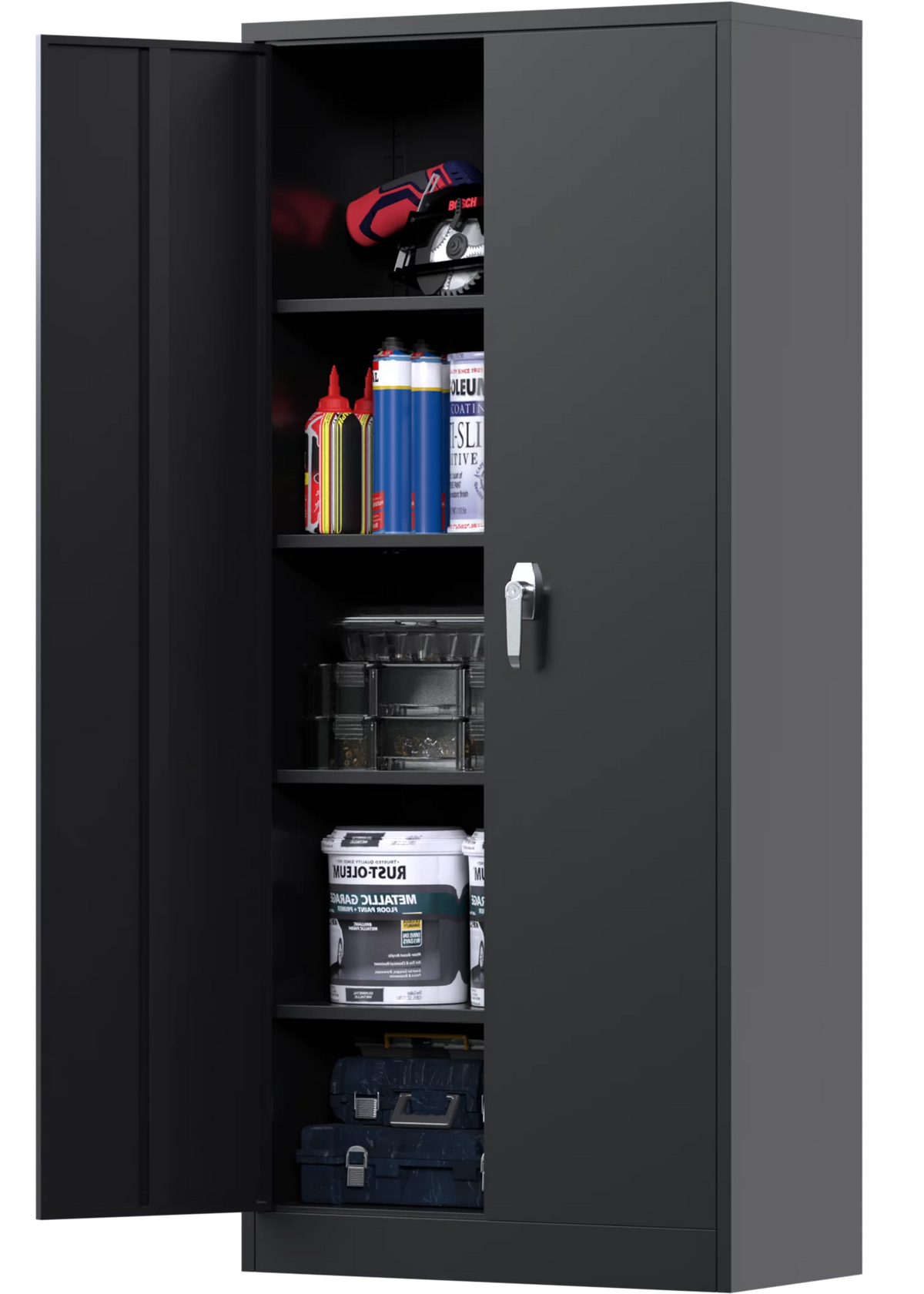 Metal Storage Cabinet with Doors and Shelves B47441