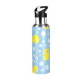 Blue Stainless Steel Insulated Water Bottle with Straw Lid C218