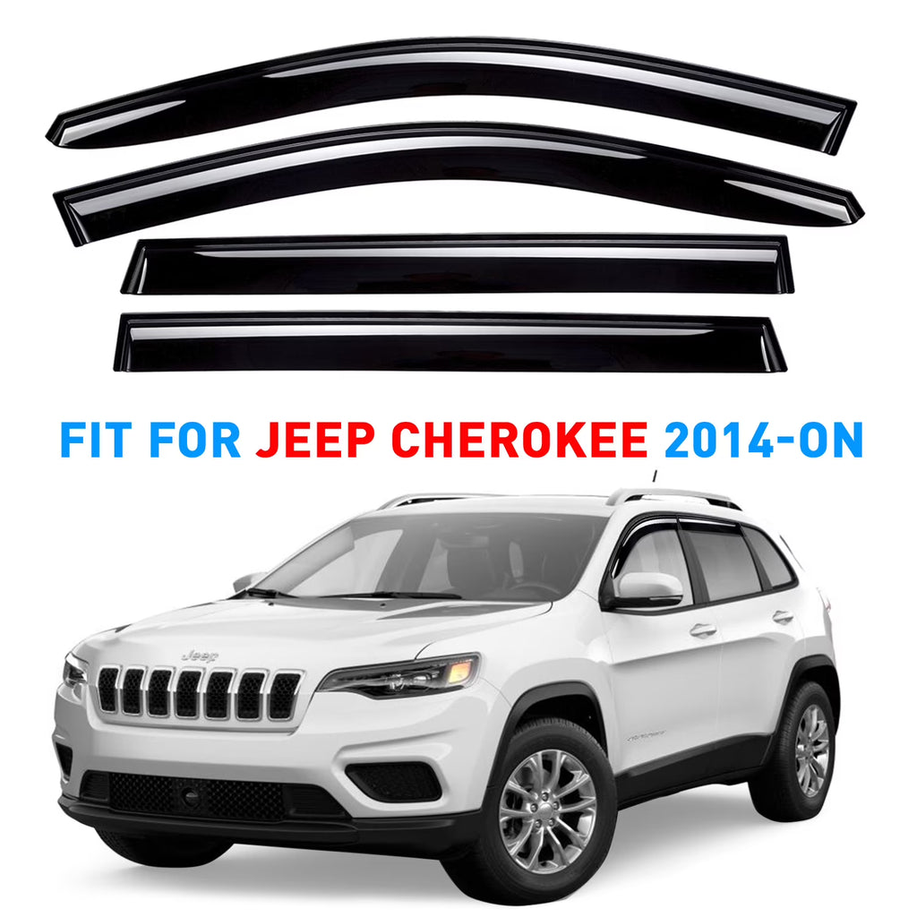 Smoke Tinted Tape-On Side Window Vent Visor Deflectors Rain Guards 4pcs Y5556
