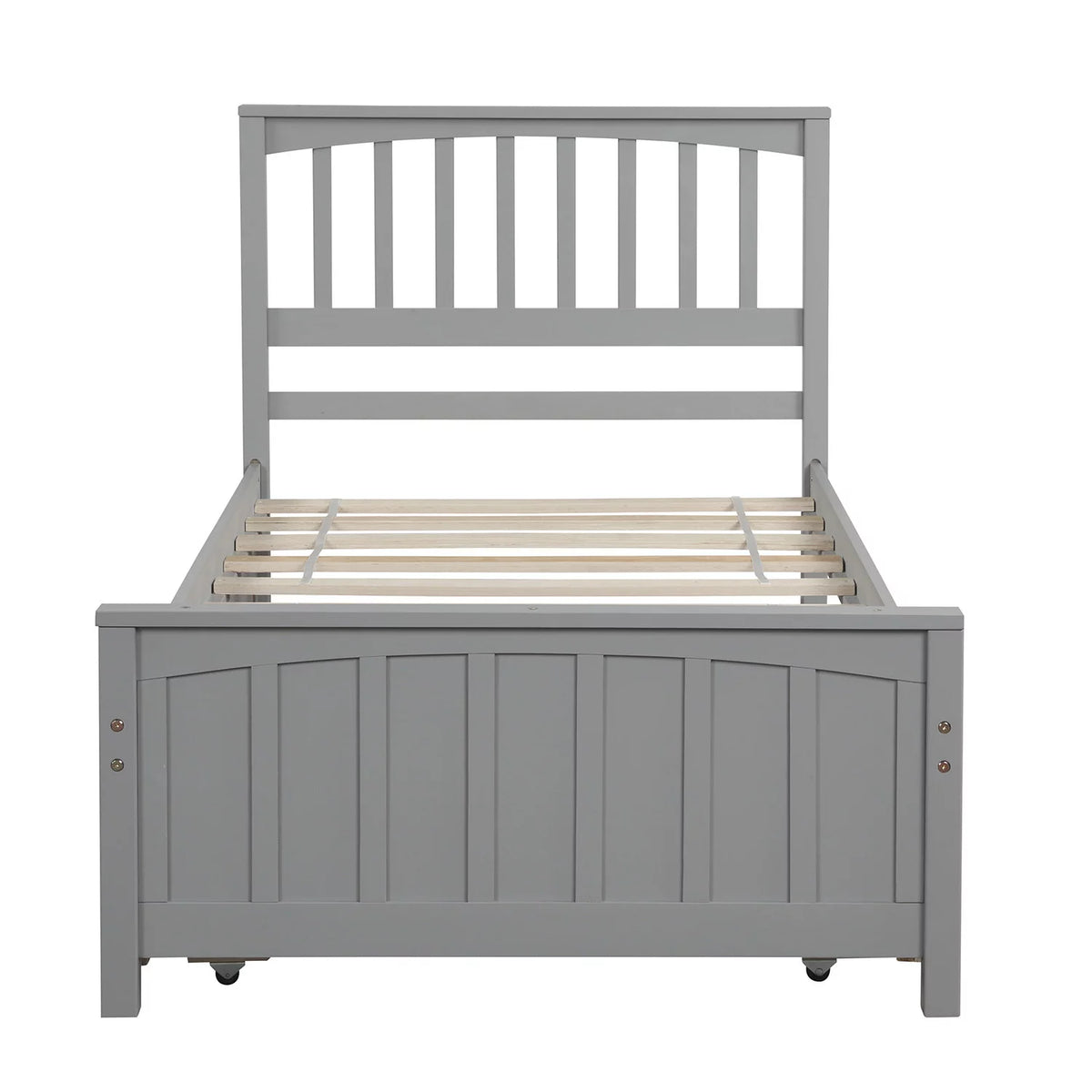 White Twin Bed Frame with Trundle X6066
