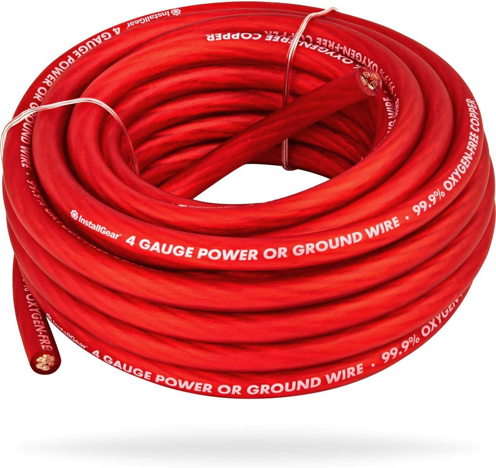 4 Gauge Red 25ft Power/Ground Wire OFC Pack of 2 C94160